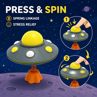 Jouet anti-stress UFO rotatif imprimé en 3D, spinner à ressort, gadget de bureau, nouveauté, jouet spatial