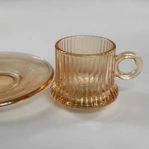 Taza de Café Creativa de Vidrio Ámbar de Boca Ancha de 150 ml con Asa, Impresión Serigrafiada, Fácil de Abrir, para Té de la Tarde y Bebidas Energéticas - Product Image 3