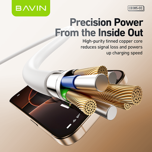 Cable <span class=keywords><strong>USB</strong></span> Tipo C a Tipo C BAVIN al por Mayor, CB385 PD 18W 12W, Núcleo de Cobre Estañado, para IPH 15 16 - Product Image 5