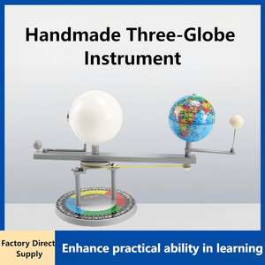 Kit d'instruments DIY faits à <span class=keywords><strong>la</strong></span> main à trois globes - Modèle <span class=keywords><strong>de</strong></span> l'orbite Soleil-<span class=keywords><strong>Terre</strong></span>-Lune avec options en anglais/chinois - Product Image 5