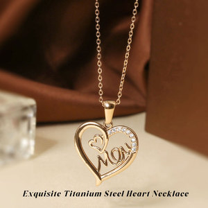 สร้อยคอจี้เพชรประดับทอง 14k 18k ชุบทองบนสแตนเลสสตีล 316L ดีไซน์สวยงาม ของขวัญวันแม่ สร้อยคอสำหรับคุณแม่ - Product Image 3