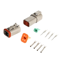 Conector Automotriz DTP04-4P Gris de 4 Pines, Impermeable, Deutsch DTP, Macho y Hembra, Arnés de Cableado, Enchufe y Conector