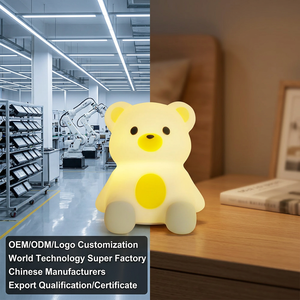 Lampe de nuit en silicone TAIKOO Lying Bear, lumière tactile, rechargeable, lumière chaude, lampe de chevet - Product Image 1