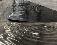 Dalle de marbre noir naturel Sol en marbre liquide Carreaux de marbre noir Prix Placage de pierre flexible pour sol de villa et d'hôtel