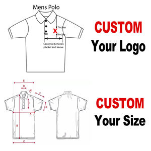 Polo de golf pour <span class=keywords><strong>homme</strong></span> avec logo personnalisé imprimé, anti-rides, en polyester et coton, manches courtes, tissu tricoté, coupe ample, unisexe - Product Image 3