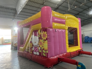 Venta al por mayor comercial <span class=keywords><strong>Kitty</strong></span> dibujos animados Castillo de rebote inflable con tobogán para niños - Product Image 3