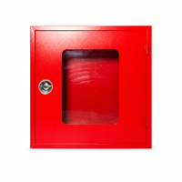 Armoire murale rouge personnalisable en acier inoxydable pour équipement incendie avec fenêtre de visualisation, boîte à tuyaux d'incendie marque KHi, installation facile