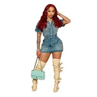 Robe mini en jean style Y2K sexy pour femme, vintage, déchirée, boutonnée, coupe slim, tenue moulante