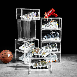 Custom LOGO New shoe box large free combination clear shoe box storage