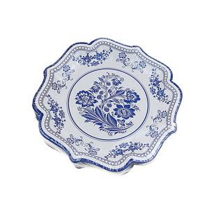 BECOL – Lot d'assiettes en carton style rétro chinois bleu et blanc, écologiques, 7 pouces, jetables, pour fêtes et dîners - Product Image 3