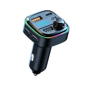 Bộ Sạc Xe Hơi USB Kép Bộ Phát FM Bộ Chuyển Đổi BT Máy Phát Mp3 Âm Thanh Nổi Rảnh Tay Không Dây Bộ Điều Chế FM Đèn Nhiều Màu