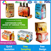 Boîte d'emballage en carton ondulé écologique, recyclable et réutilisable pour bière, avec poignée découpée, impression personnalisée et fenêtre, pour boissons en bouteille ou cadeaux