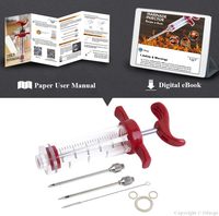 Seringue injecteur de marinade 3 pièces avec aiguilles à viande à visser, kit comprenant une brosse de nettoyage, des joints toriques, compatible lave-vaisselle, en plastique de 1 oz pour