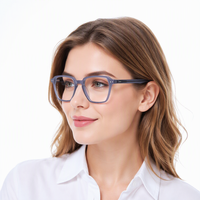 Lunettes de vue unisexes de marque JS, monture carrée noire classique de créateur, charnières à rivets, mélange d'acétate, motif personnalisé, toutes formes de visage