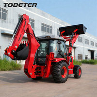 Backhoe Loader Kompak untuk Pertanian dan Utilitas Kota dengan Penggerak Empat Roda dan Penggunaan Penggalian Loader Backhoe untuk Konstruksi