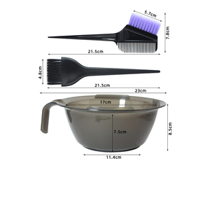 Kit Profesional de Tinte para el Cabello con Logotipo Personalizado, Tazón para Tinte de Cabello Gris <span class=keywords><strong>y</strong></span> Juego de Brochas Negras con Cerdas Púrpuras para la Coloración del Cabello - Product Image 2