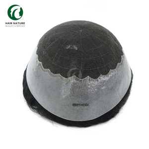 Q6-invisibile attaccatura dei capelli in pizzo e PU uomo Toupee indiano unità di capelli umani sistema di sostituzione dei capelli traspirante naturale per uomo - Product Image 5