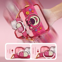 Bouteille d'eau de style ours rose de 800ml pour filles légère et étanche pour l'école et la salle de sport Flacon à vide et thermos à la mode