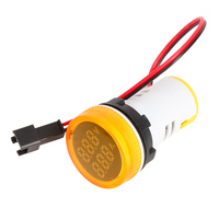 Penjualan langsung dari pabrik LED 22mm kuning Circular Mini AC voltase dan ARUS Dual Display Meter tampilan Digital LED
