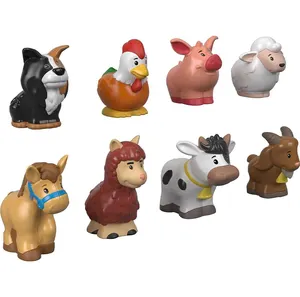 OEM小人物学步玩具农场动物朋友8件套乙烯基玩具模型
