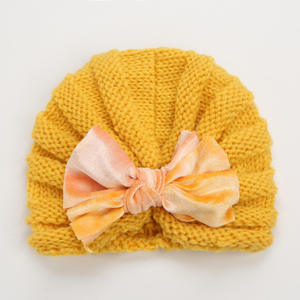 <span class=keywords><strong>Bonnet</strong></span> en tricot pour bébé, Turban avec nœud, <span class=keywords><strong>Bonnet</strong></span> chaud pour nouveau-né, automne et hiver - Product Image 6