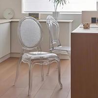 Maßgefertigter OEM Kristall-Hotel-Esszimmerstuhl Transparenter Kunststoffstuhl Gästezimmer Restaurant-Möbel