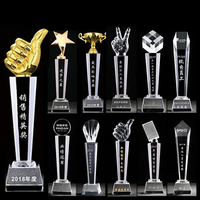 Trophée en cristal vierge pour cadeau d'affaires, gravure par sublimation, trophée personnalisé en cristal avec étoile en métal et diamant