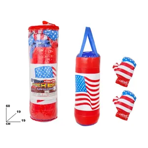 Super Boxing Set Punching Bag And <b>Gloves</b> With American Flag Design For Kids Training 60 Cm - Product Image 1