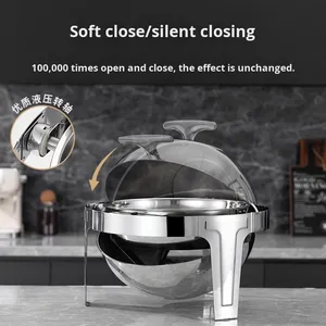 Juego de Recipientes para Calentar Comida Redondos, Modernos y Sencillos, de Acero Inoxidable Dorado de Lujo, para Catering, Buffet, Uso Doméstico y Comercial, OEM ODM - Product Image 2