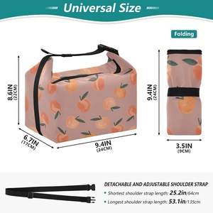 Bolsa de almuerzo personalizada de color rosa melocotón con diseño tropical de Hawái, bolsa con aislamiento térmico, bolsa para pícnic escolar al aire libre - Product Image 3