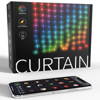 JIUAN Bandes lumineuses LED intelligentes RGB à pixels 1*1m, rideau de lumières féeriques programmables, contrôle par application, IP44, DC5V USB, PCB en plastique, intensité variable