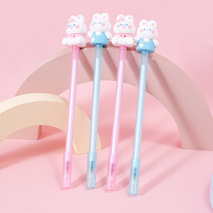 Cute Cartoon Rabbit Gel Pen Pink Blue Needle Tip Plastic Office School Writing Pen Mixed Pack - Product Image 1