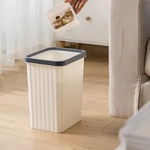 Poubelle en plastique carrée empilable ouverte noir et blanc personnalisable de grande qualité pour bureau et maison