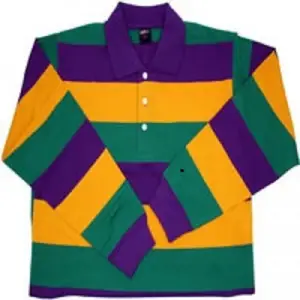 Maglione di abbigliamento personalizzato 2024 Mardi Gras oro verde viola su tutto il Pullover di t-Shirt a maniche lunghe per adulti a righe Mardi Gras