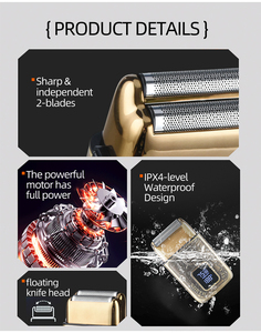 <span class=keywords><strong>Rasoir</strong></span> Électrique Étanche 2 Lames 3 Vitesses Rechargeable pour <span class=keywords><strong>Homme</strong></span>, <span class=keywords><strong>Rasoir</strong></span> à Grille Métallique Sans Fil pour <span class=keywords><strong>Homme</strong></span> - Product Image 2