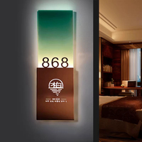 Plaque de porte LED tactile rectangulaire suspendue, 5000 lumens, éclairage RGB, résistante aux intempéries, design moderne, utilisation intérieure/extérieure