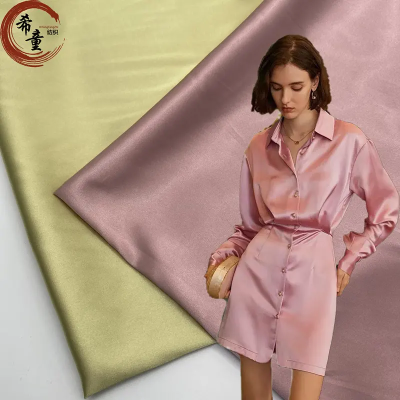 Woman party wear dress pajamas material high quality dobby Bridal armani silk Satin Fabric Rolls for pajamas evening dress