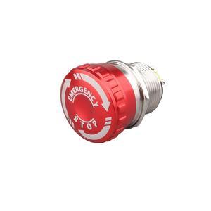 Bouton-poussoir d'arrêt d'urgence en métal étanche, tête champignon en acier inoxydable, 1NO, IP67, anneau LED lumineux, 16/19/22/25/30mm - Product Image 5