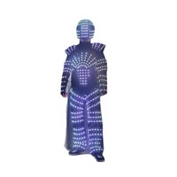 Costume de robot LED avec lumières LED, décoration, costume de marcheur sur échasses, combinaison LED, casque et gants laser pour événements festifs