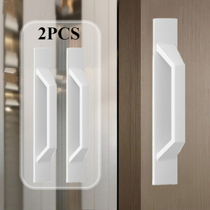 Juego de 2 tiradores autoadhesivos para puertas correderas, sin perforación, diseño industrial moderno, acabado pulido al aceite, para muebles y puertas de vidrio - Product Image 1