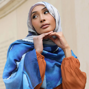 Fabricant d'équipement d'origine Écharpe hijab en modal de haute qualité, couleur de l'eau, châle à motifs floraux imprimés d'eau et marbre pour femmes musulmanes - Product Image 4