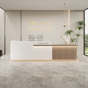 Mostrador de recepción de MDF personalizado <span class=keywords><strong>para</strong></span> salón de belleza Clínica dental Hotel y oficina-Diseño moderno con luz LED - Product Image 5