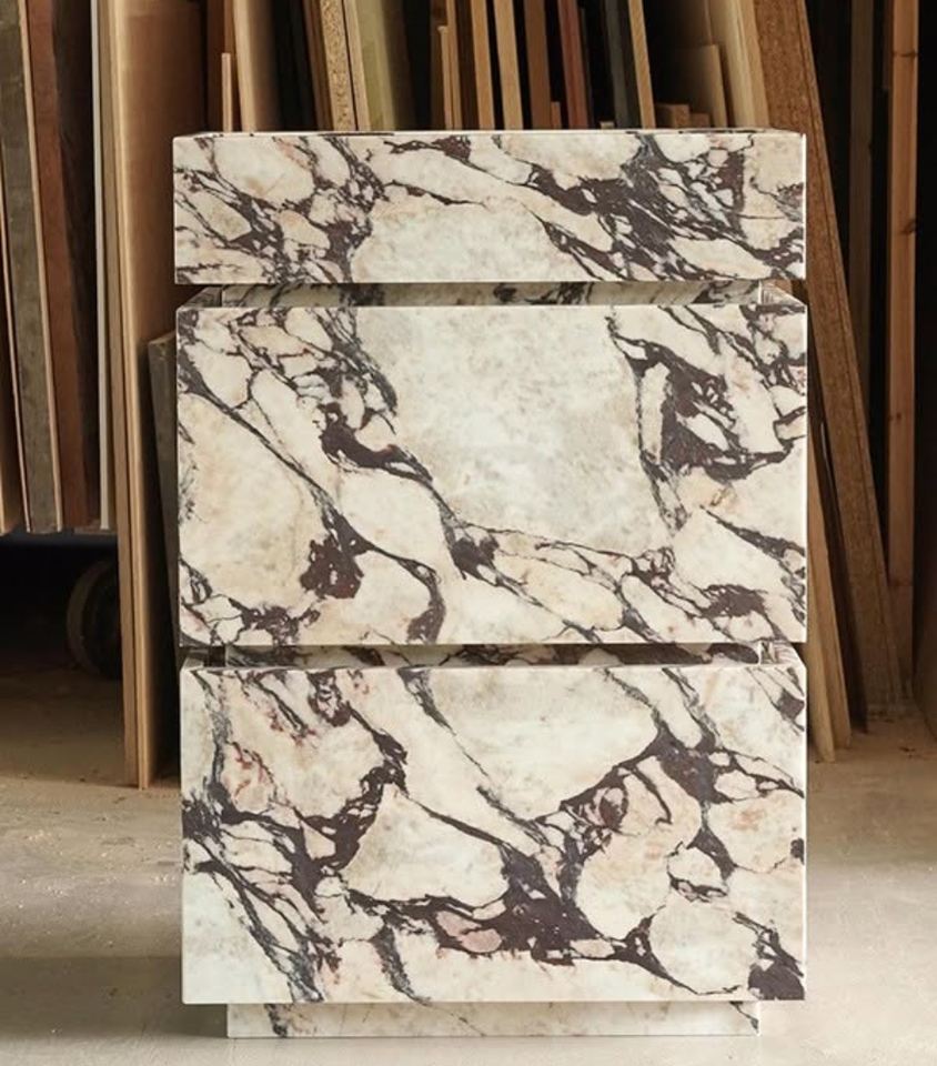 Rectangular Shower Basin Drawing Luxury Calacatta Viola Marble Freestanding Sink with Wood Cabinet ...