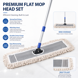 <span class=keywords><strong>Balai</strong></span> à poussière pour sols, personnalisé, pour nettoyage commercial et industriel, tête de <span class=keywords><strong>balai</strong></span> en coton pour manche en acier réglable - Product Image 1