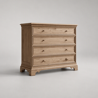 Commode de rangement à 4 tiroirs en chêne massif, style palais moderne, artisanale et modulaire, pour chambre principale de villa de luxe