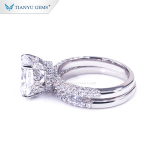 Tianyu Драгоценные Камни кольцо с бриллиантами из лаборатории 14 к 18 К Белое Золото овальной огранки бриллианты cvd набор обручальных колец - Product Image 6