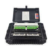 Caja de Distribución de Fibra Óptica para Exteriores, Negra, 16 Núcleos, Caja Terminal FTTH, Montaje en Pared o Poste, Gabinete Divisor, IP65 Impermeable, SC/LC