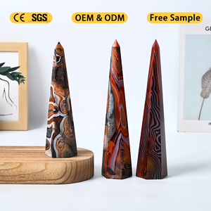 En gros : Tours de cristal, baguettes et pierres de guérison en Sardonyx noir et rouge pour la décoration - Product Image 4