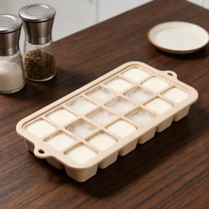Hot Sale Custom Easy Release <b>Reusable</b> Silicone Cube Tray With Lid Large Thin Maker for Ice Cream Tools - Product Image 1