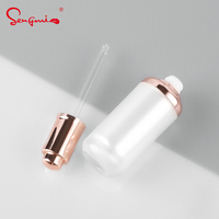 Flacon compte-gouttes Sengmi W541 30ml personnalisé blanc avec tête dorée, en acrylique, pour huile essentielle, lotion, sérum, sérigraphié